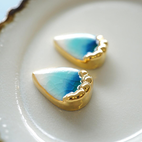 九谷焼〉霖雨のあと[金彩]ピアス/イヤリング イヤリング