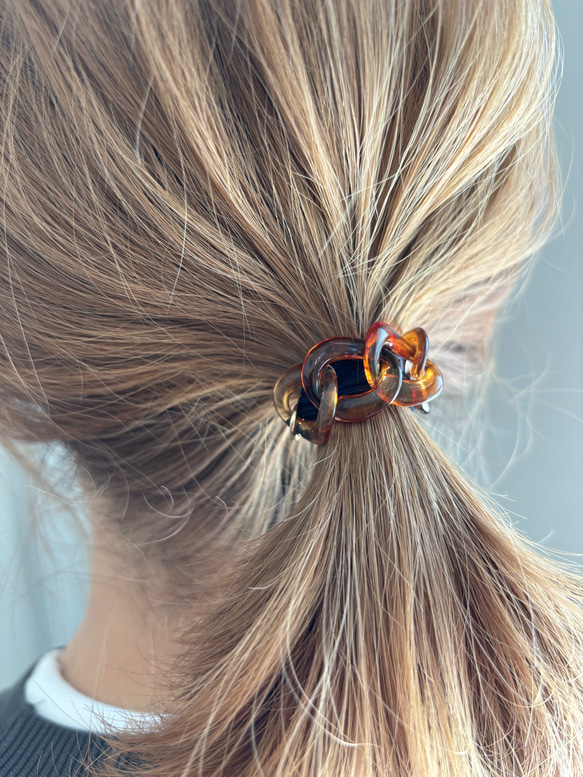 【NEW】スレンダーべっこう✩ヘアゴム 5枚目の画像