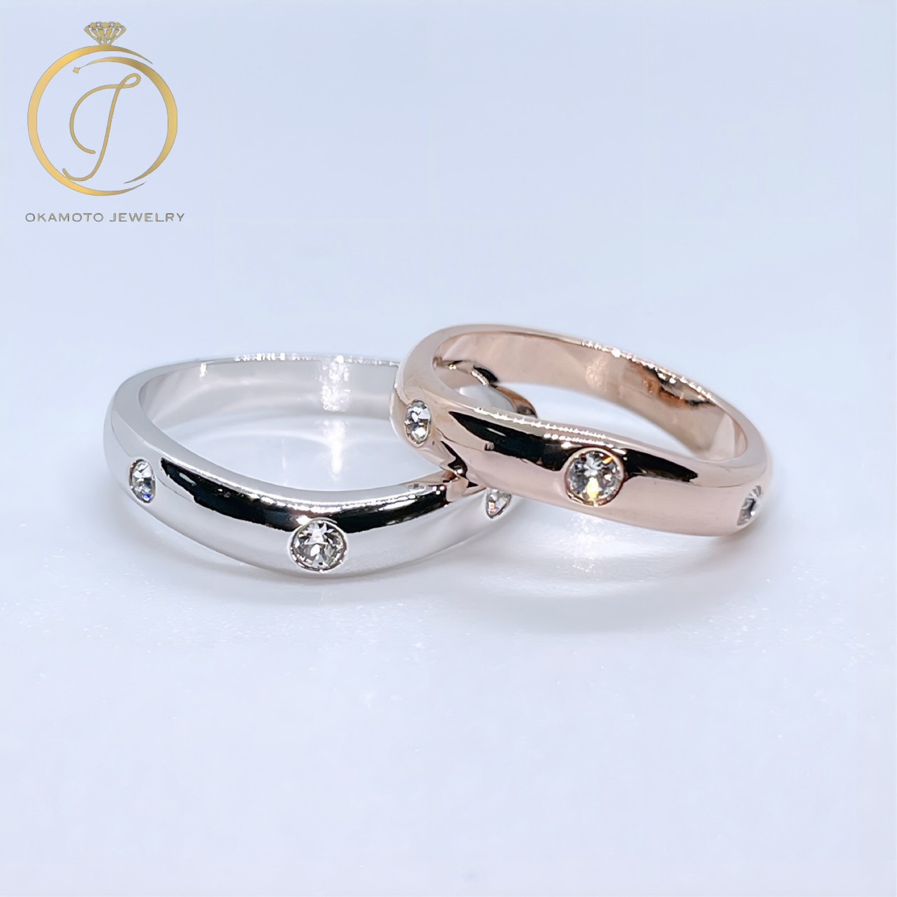 Wave pair ring (ピンキーリング可)