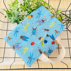 天然素材☆撥水加工昆虫柄☆ブックカバー☆聖書☆辞書カバー☆国語辞典カバー☆辞書バッグ 1枚目の画像