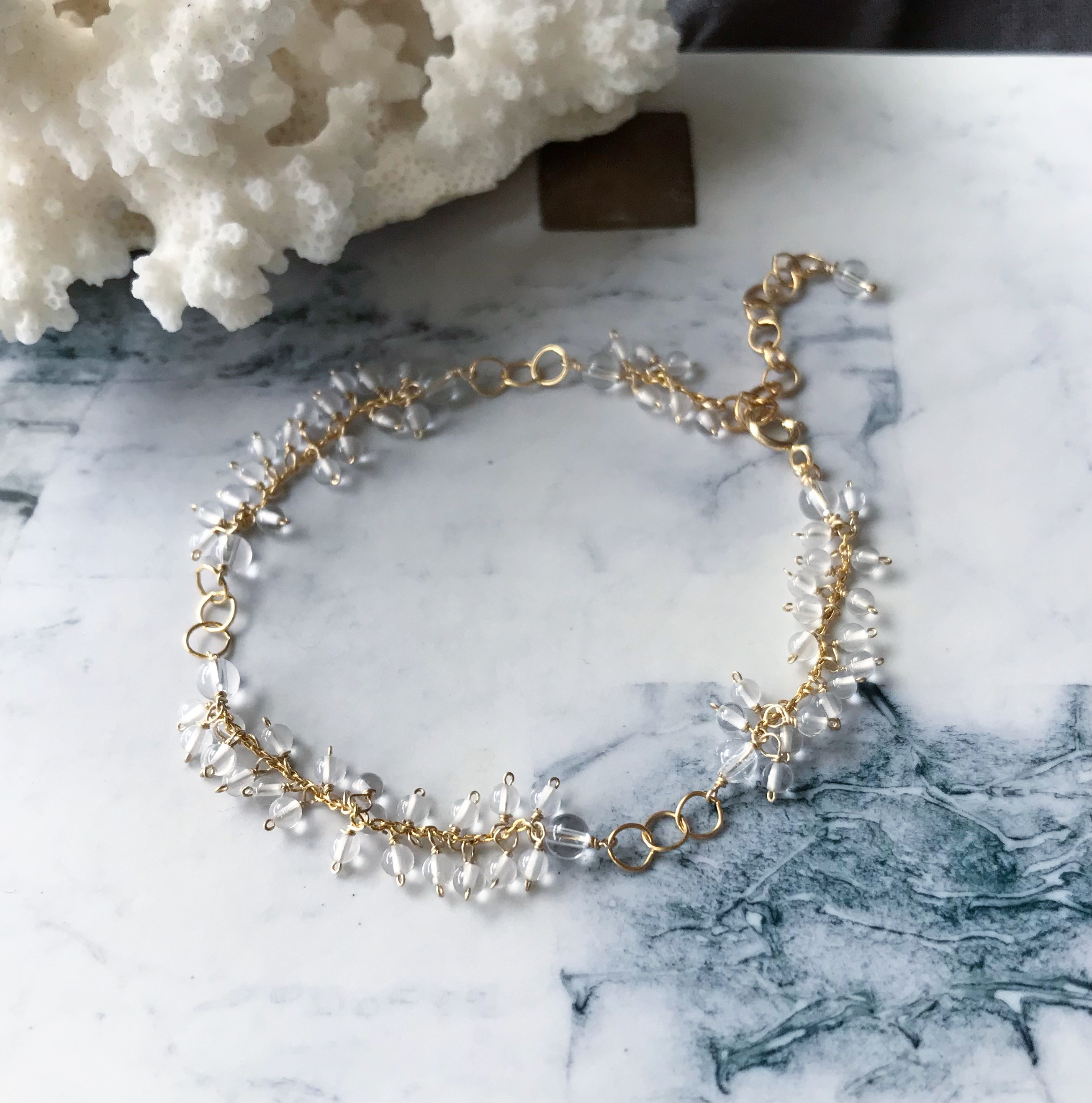 【K14gf】こおりのつぶブレスレット[クリスタルクォーツ］