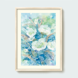 水彩画 「青の庭」 複製画 A4ポスター 絵画 Turr - KAORI TSUGE 通販