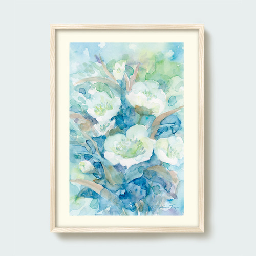 水彩画 「青の庭」 複製画 A4ポスター 絵画 Turr - KAORI TSUGE 通販
