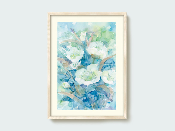 水彩画 「青の庭」 複製画 A4ポスター 絵画 Turr - KAORI TSUGE 通販