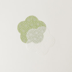 梅の形の土佐和紙　うめこ　麻の葉【黄×白】 6枚目の画像