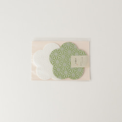 梅の形の土佐和紙　うめこ　麻の葉【黄×白】 5枚目の画像
