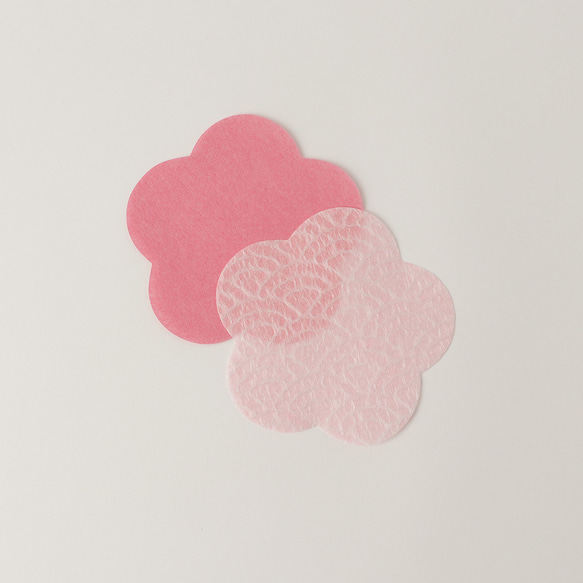 梅の形の土佐和紙　うめこ　青海波【桃色×ピンク】 2枚目の画像