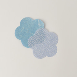 梅の形の土佐和紙　うめこ　青海波【楮青×ブルー】 2枚目の画像