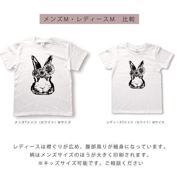 ガーベラウサギのTシャツ 4枚目の画像