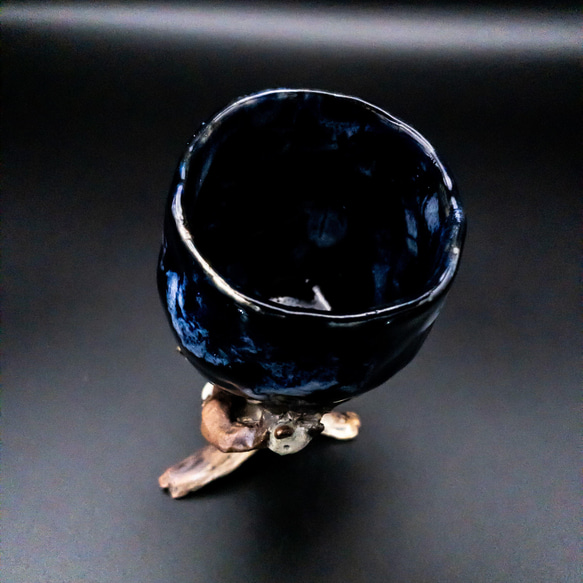 [作為禮物的貓陶器] 貓樹高腳杯 (Nyanmenju) 妖怪陶器 第7張的照片