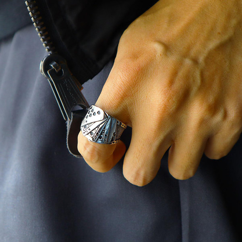 指輪 メンズ シルバー トランプ ロイヤルストレートフラッシュ リング