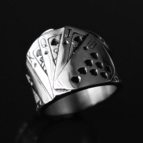 指輪 メンズ シルバー トランプ ロイヤルストレートフラッシュ リング