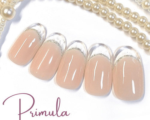 ネイルチップ クリアフレンチ/ピンク/ベージュ/クリアネイル/透明