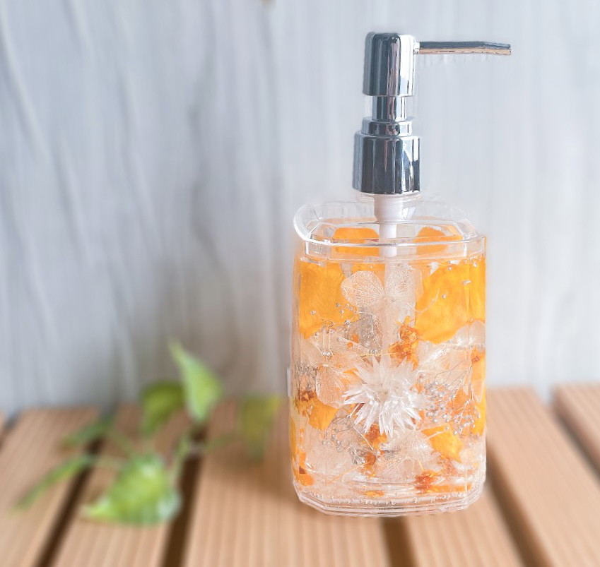 【オレンジローズ】ハーバリウムディスペンサー