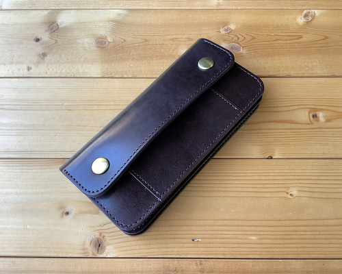 ☆トラッカーウォレット！チョコ色 焦げ茶色 ブラウンステッチ