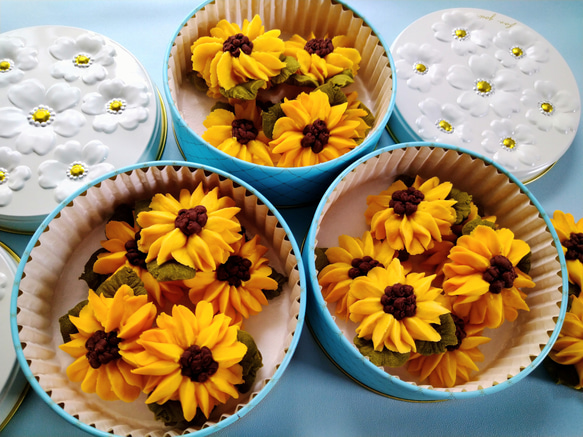 ひまわりのあんフラワークッキー！食べられるお花！夏のプレゼントにも。身体に優しい！餡子で出来た可愛いお花のクッキー 5枚目の画像