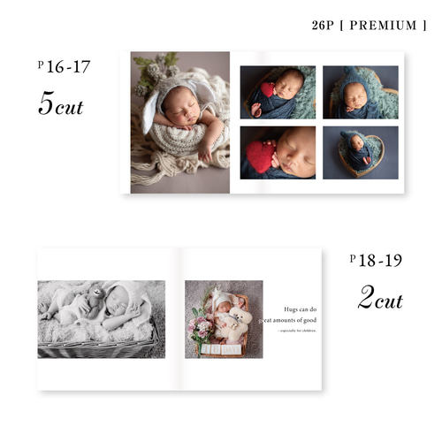 ニューボーンフォト5点セット ニューボーンフォト アルバム LIGHT 12p 10-29cut | Newborn