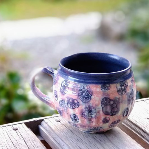 粉引グラデーション マグカップ いろどり 粉引染花 おいしい器 いろどり 粉引 マグ（染花）〈1個