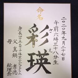 命名書代筆　色紙　オーダー承ります 4枚目の画像