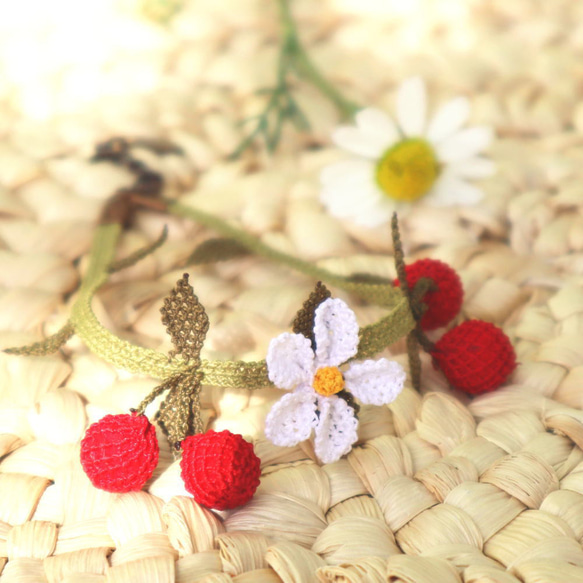 OYA Needlelace bracelet [BERRY] Red 第3張的照片