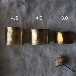 【kubire くびれ】3.0 ワイドバングル /幅30㎜ / 内反り/ 真鍮 5枚目の画像