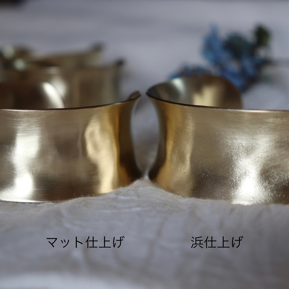 【kubire くびれ】3.0 ワイドバングル /幅30㎜ / 内反り/ 真鍮 7枚目の画像