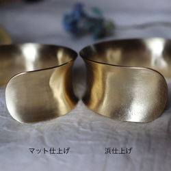 【kubire くびれ】3.0 ワイドバングル /幅30㎜ / 内反り/ 真鍮 6枚目の画像