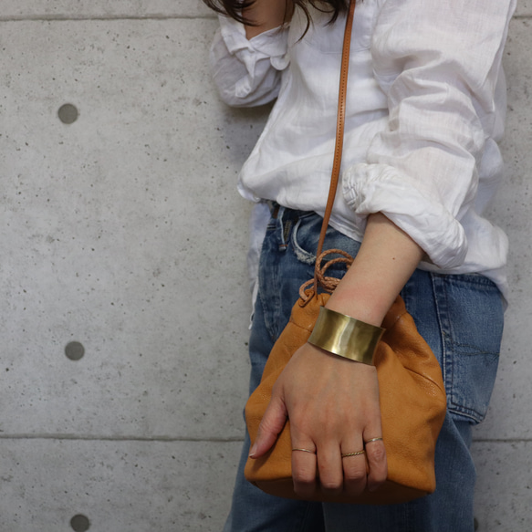 【kubire くびれ】3.0 ワイドバングル /幅30㎜ / 内反り/ 真鍮 14枚目の画像