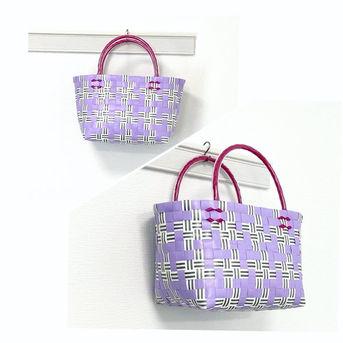 ☆ご相談用☆ワンマイルなプラかご 【市松模様・千鳥格子】送料込み