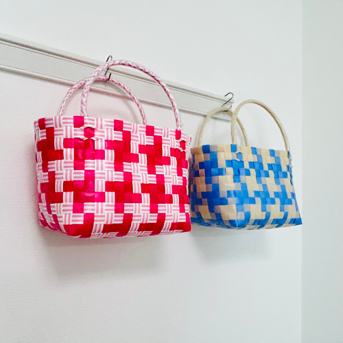 ☆ご相談用☆ワンマイルなプラかご 【市松模様・千鳥格子】送料込み