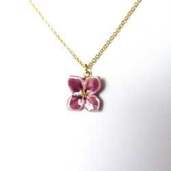 花のnecklace(紫) 3枚目の画像