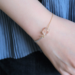 quartz bracelet：クオーツ　バイカラーチェーン　ブレスレット 3枚目の画像
