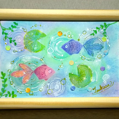 ウーパールーパー 原画 アート 現代アート 絵画 画家 パステル