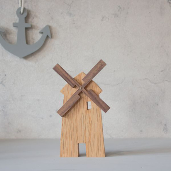 風車 オブジェ 木製 ハウス 北欧 無垢材 おしゃれ 置物 マリン 夏 インテリア 雑貨 ディスプレイ サマー 7枚目の画像