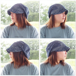 フレンチピッコロ バンダナ/フリーサイズ UV たためる帽子 風に飛ばない帽子 3枚目の画像