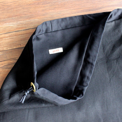 ダブルインナーバッグ （シンプルブラック・スクエアM） 巾着 内袋 インバッグ バッグインバッグ 6枚目の画像