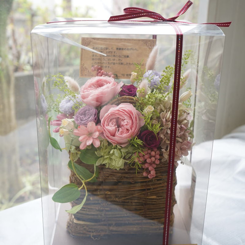 ラベンダー＆モーブピンクのアレンジ プリザーブドフラワー