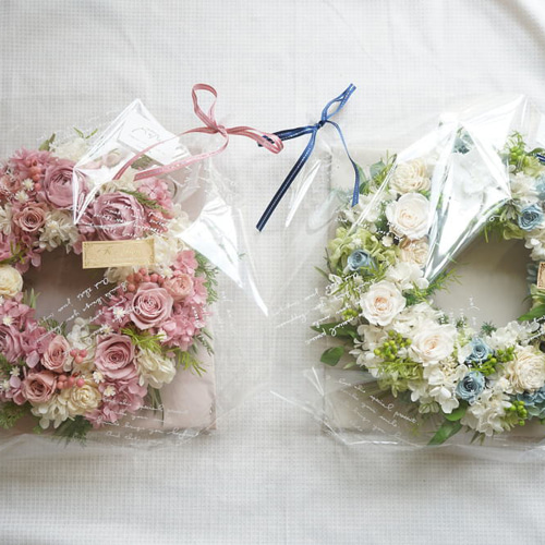 ピンク紫陽花リース ~プリザーブドフラワーリース~ リース ピンク紫陽花リース ~プリザーブドフラワーリース~ リース