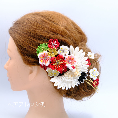受注制作】つまみ細工〈和婚＊舞鶴の髪飾り〉和婚 白無垢 色打掛