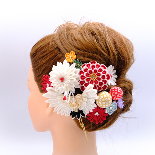 つまみ細工〈和婚＊舞鶴の髪飾り〉和婚 白無垢 色打掛 ヘッド