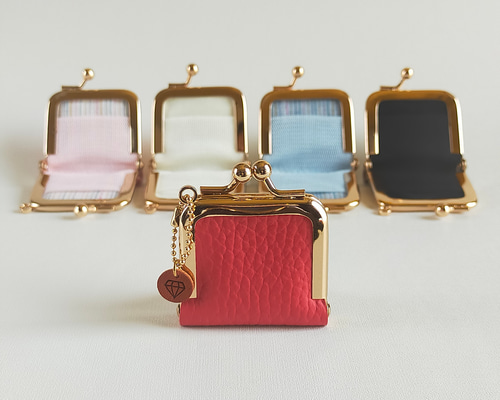 【セール】指輪ケース　ダブル 牛革ナチュラルシュリンク【レッド：全6色】リングに優しい指輪ケース