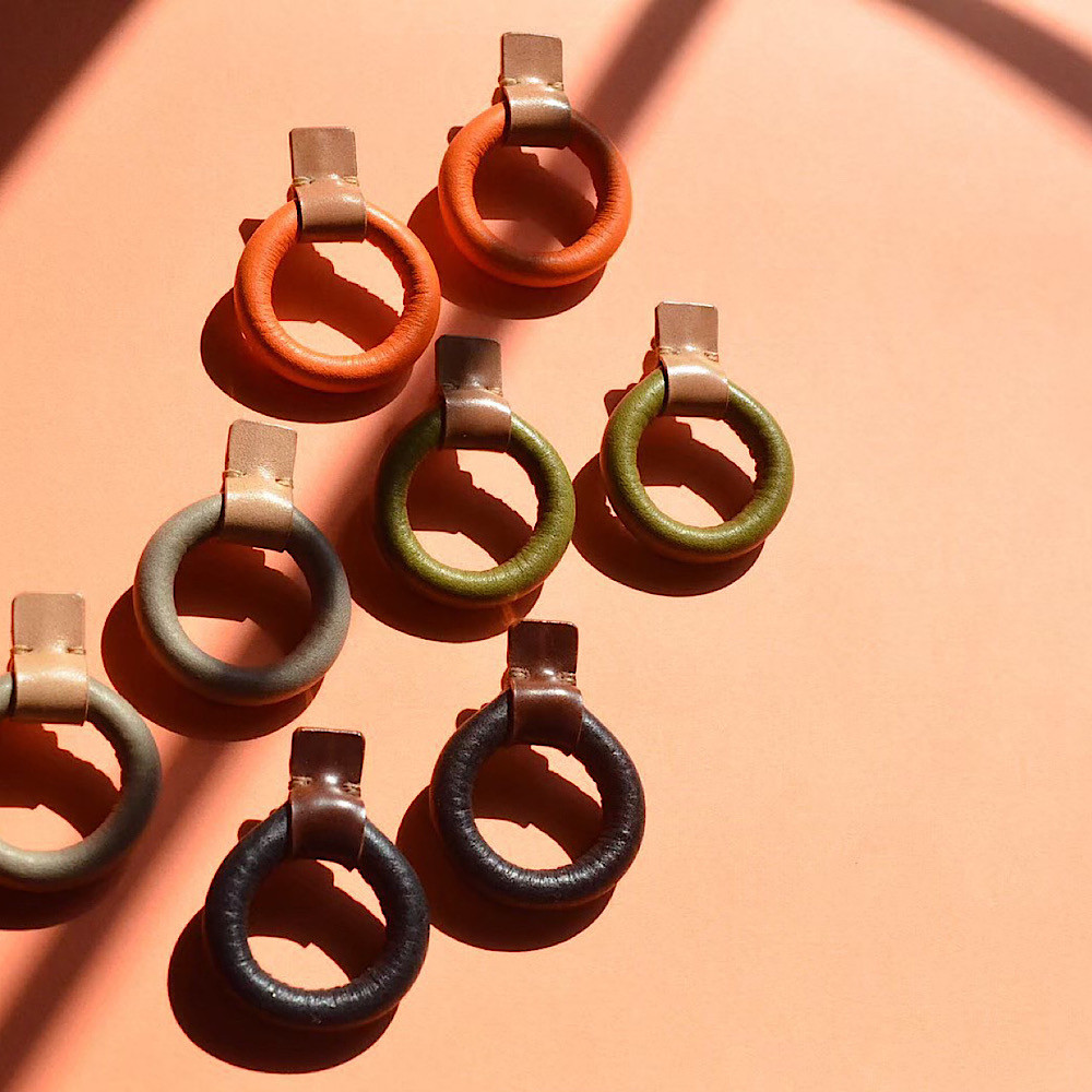 Donuts 【レザーピアス/イヤリング 】〝orange〟