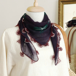 [OUTLET Made in Cappadocia] OYA needlelace scarf Purple 第3張的照片
