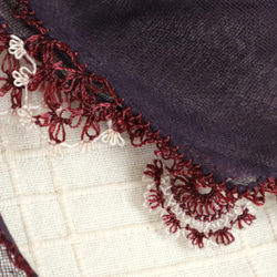 [OUTLET Made in Cappadocia] OYA needlelace scarf Purple 第4張的照片