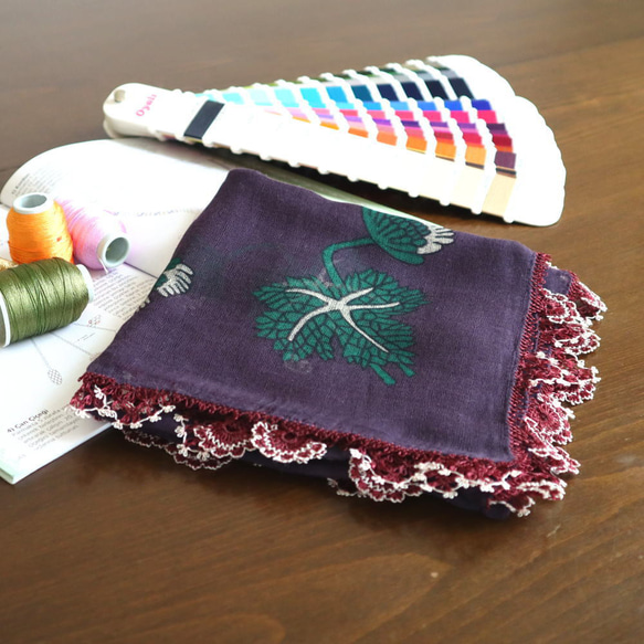[OUTLET Made in Cappadocia] OYA needlelace scarf Purple 第1張的照片