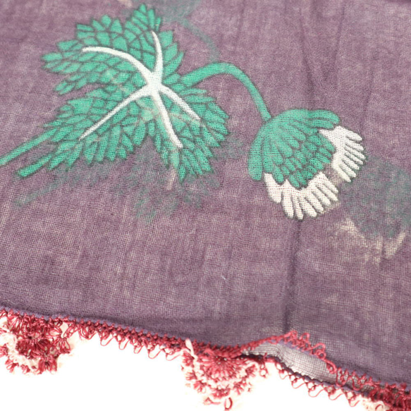 [OUTLET Made in Cappadocia] OYA needlelace scarf Purple 第5張的照片