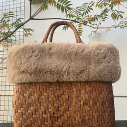 山葡萄 山葡萄かごバッグ 手作り 山葡萄籠バッグ 市松編み 内布