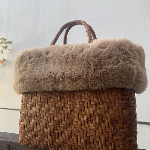 秋冬】山葡萄かごバッグ 手作り 山葡萄籠バッグ 網代編み 内布あり 