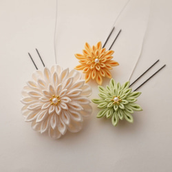 つまみ細工＊セミオーダーメイドで作る半くすのダリア 成人式 卒業式