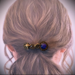 +受注製作+『アルクトスの光彩』スチームパンク バレッタ 6枚目の画像